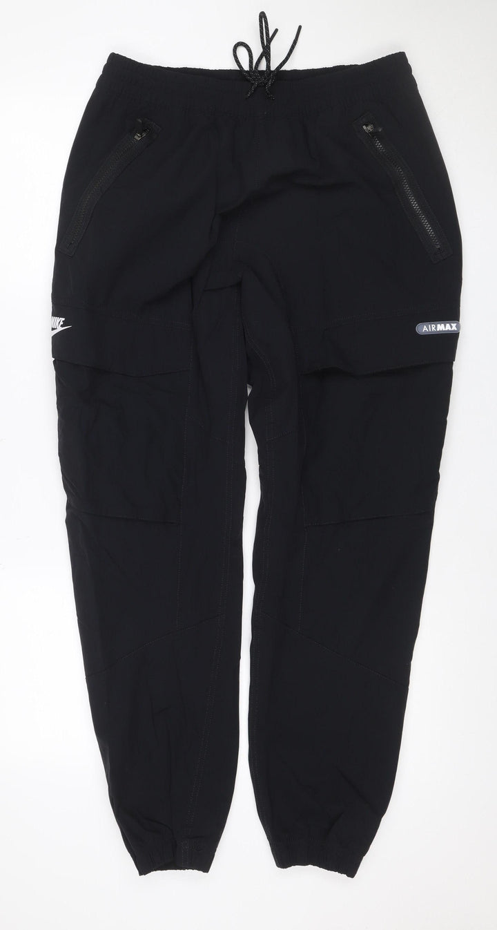 Nike Men’s Black L Air Max Jogger Track Pants Drawstring Zip Pockets