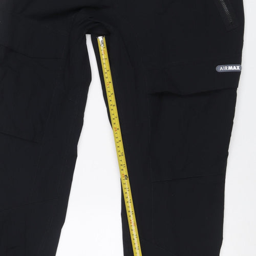 Nike Men’s Black L Air Max Jogger Track Pants Drawstring Zip Pockets