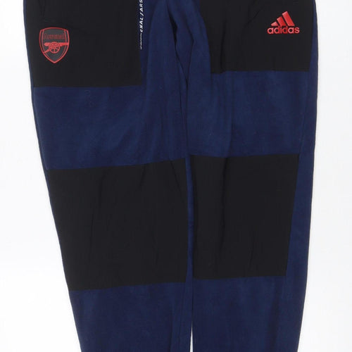 adidas Arsenal Teens Blue Black 10-12 Fleece Track Pants Joggers