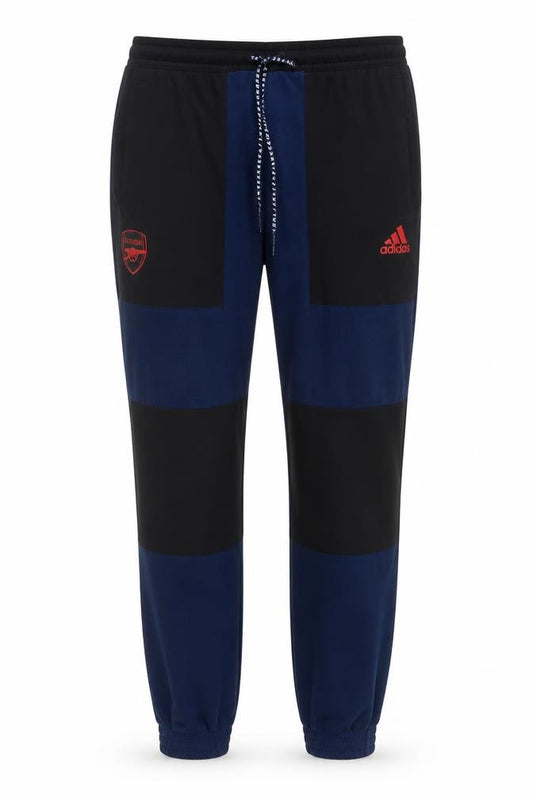 Front view of adidas Arsenal Teens Blue Black 10-12 Fleece Track Pants Joggers
