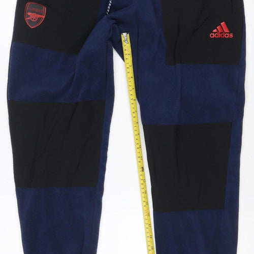 adidas Arsenal Teens Blue Black 10-12 Fleece Track Pants Joggers