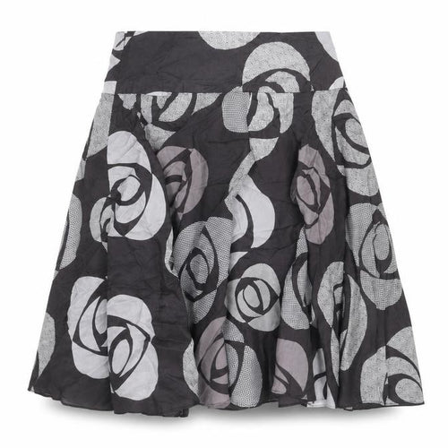 Phase Eight Women Black Grey Silk Floral A-Line Skirt UK 12 Lined