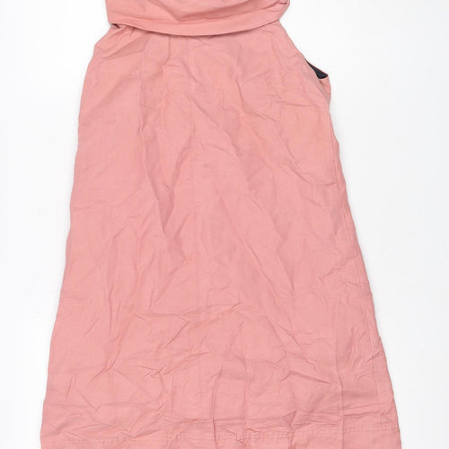 Zara Woman Pink S Knee Length Cowl Neck Zip Sheath Dress