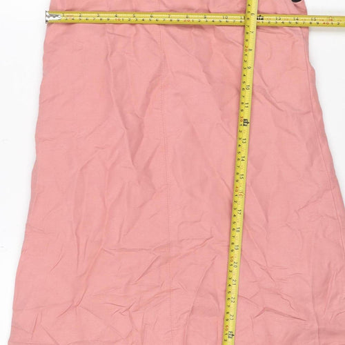Zara Woman Pink S Knee Length Cowl Neck Zip Sheath Dress
