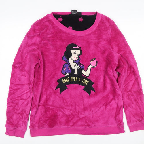 Disney Women Pink L Snow White Fleece Long Sleeve Pyjama Top