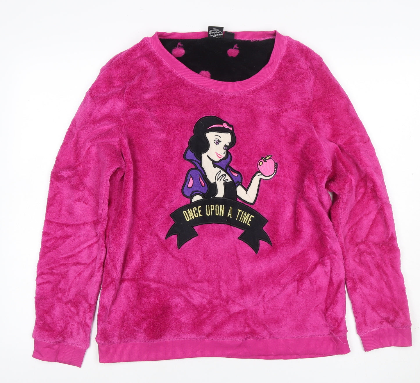 Disney Women Pink L Snow White Fleece Long Sleeve Pyjama Top