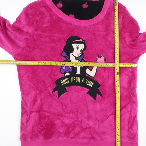 Disney Women Pink L Snow White Fleece Long Sleeve Pyjama Top