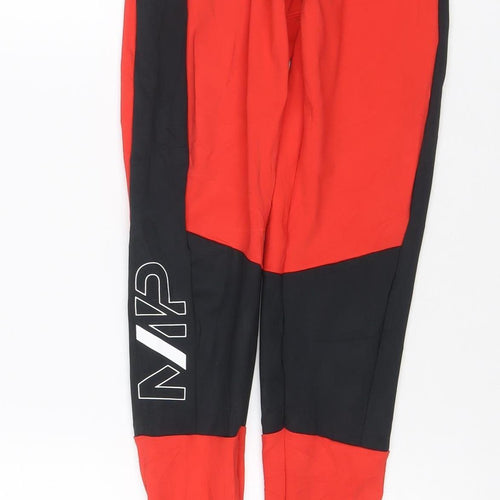 Myprotein Women Red Black Colourblock XS Gym Training Leggings