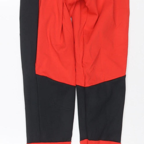 Myprotein Women Red Black Colourblock XS Gym Training Leggings
