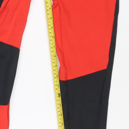 Myprotein Women Red Black Colourblock XS Gym Training Leggings