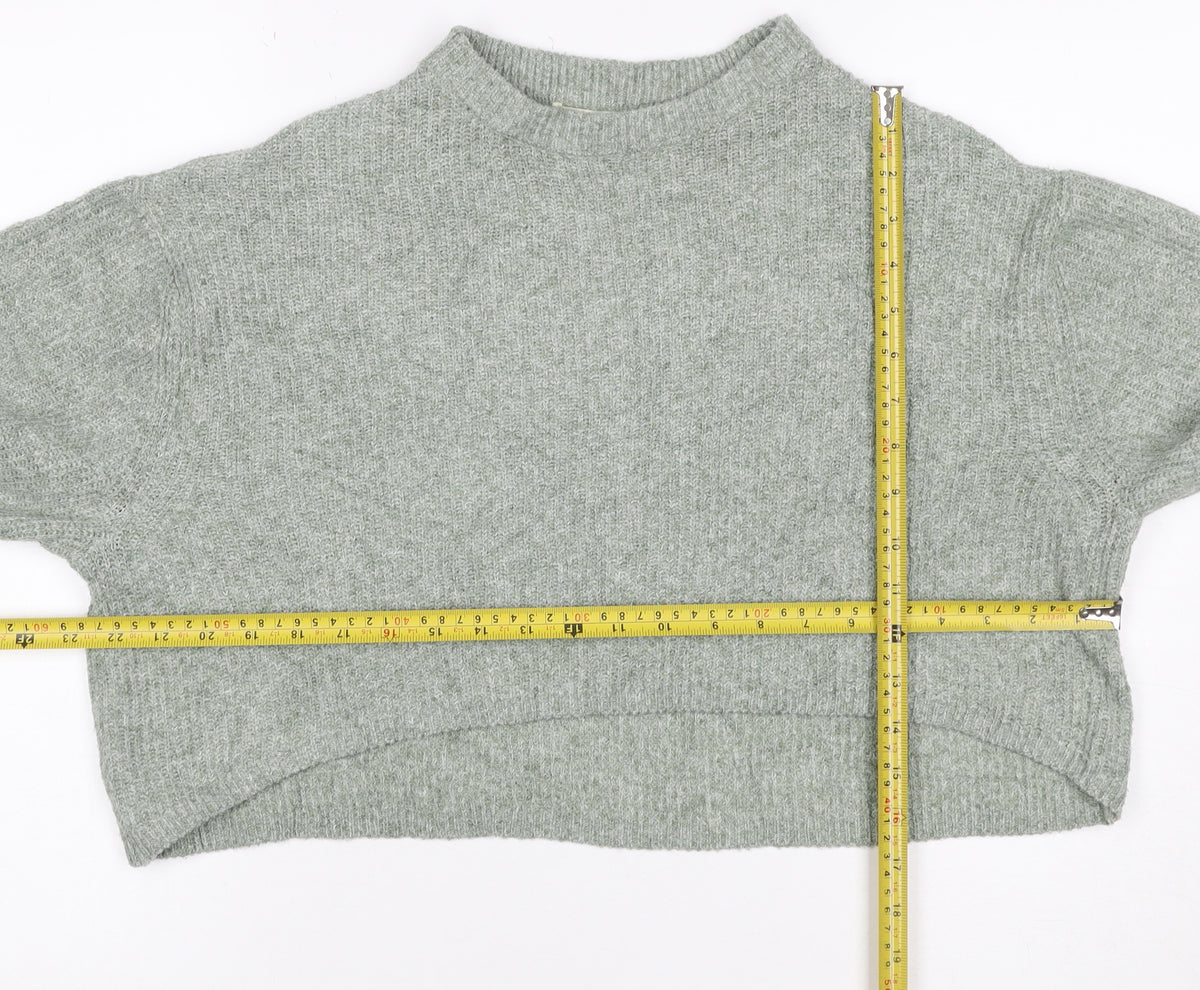 Brand and care label for Pull&Bear Women’s Green M Mock Neck Knit jumper