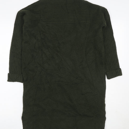 Fat Face Women Green UK 16 Cable Knit Mock Neck Jumper Dress
