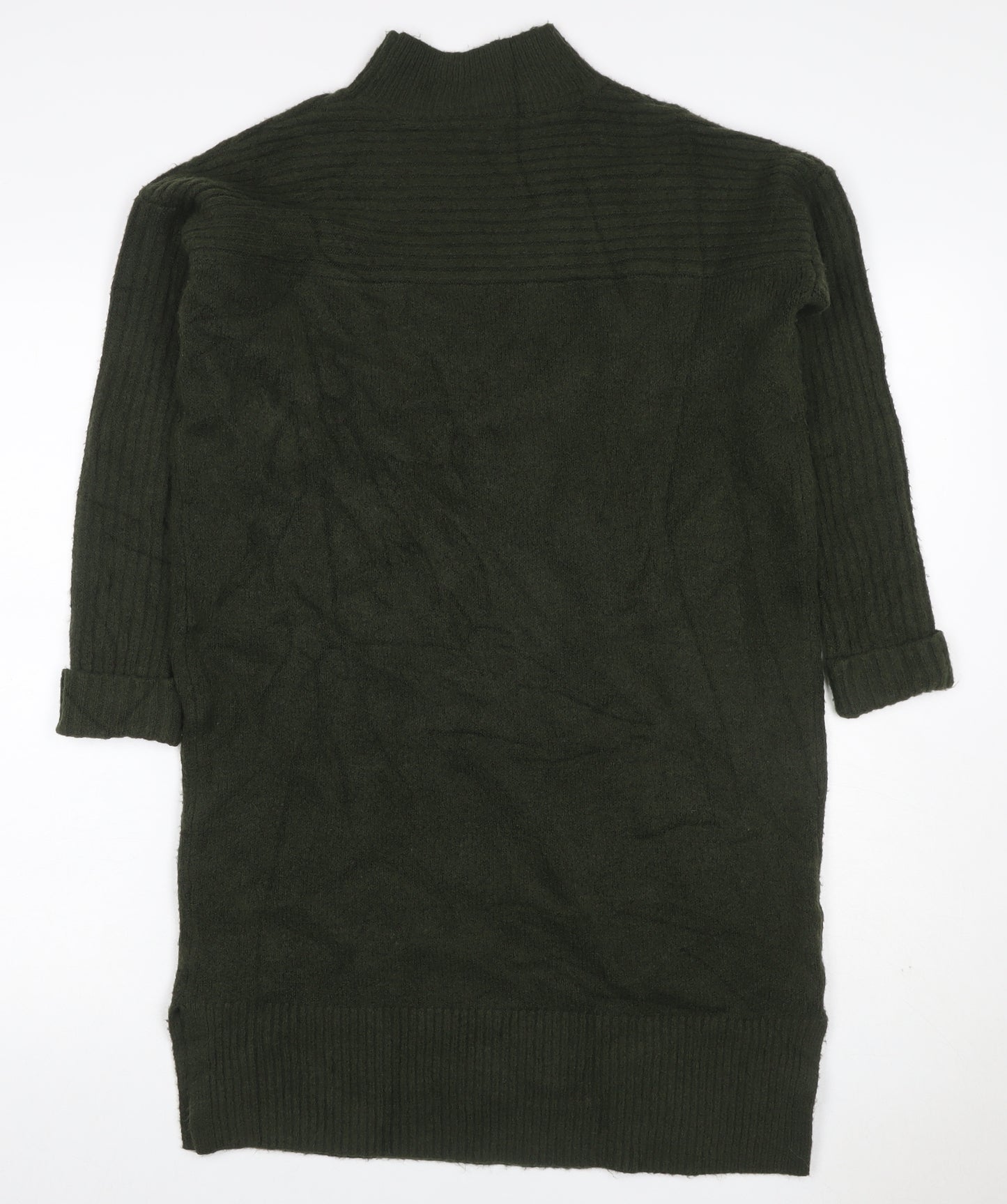 Fat Face Women Green UK 16 Cable Knit Mock Neck Jumper Dress