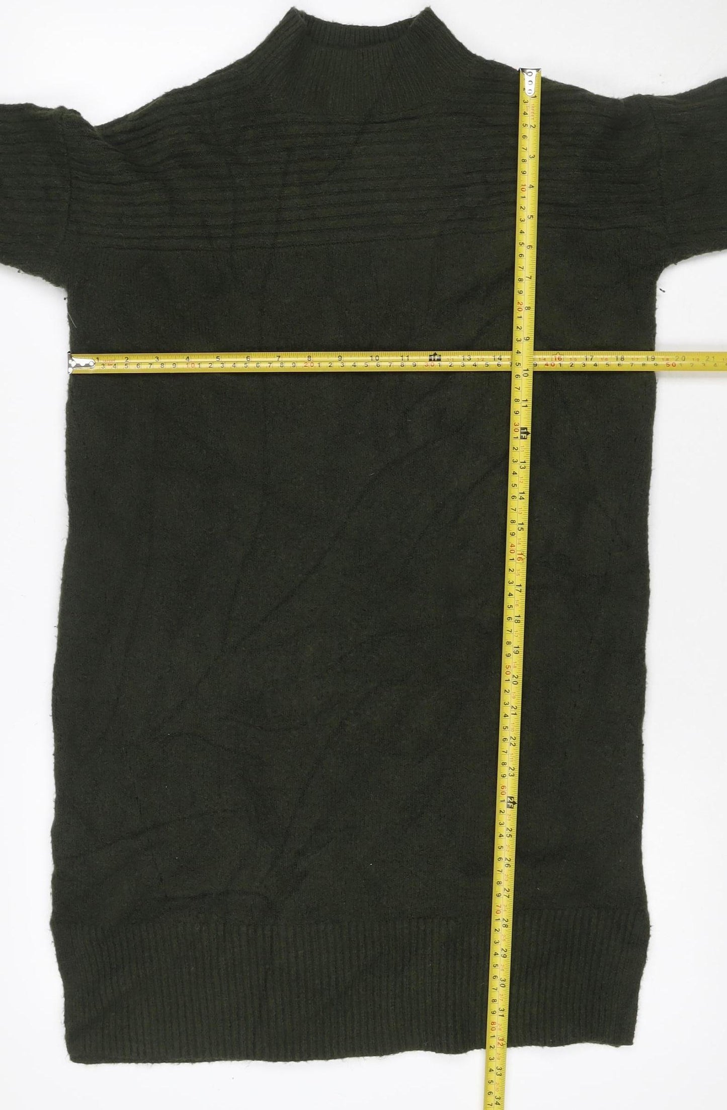 Fat Face Women Green UK 16 Cable Knit Mock Neck Jumper Dress