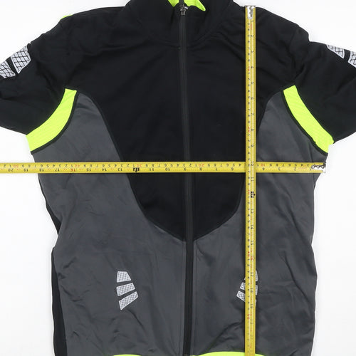 Crane Men’s Black Grey L Cycling Pro Reflective Softshell Jacket