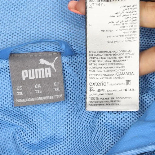 Puma Men's Blue XL Manchester City Hooded Windbreaker Football Jacket