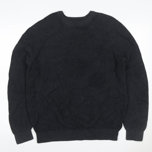 Paul Costelloe Men’s Black L Cable Knit Crew Neck Pullover Jumper
