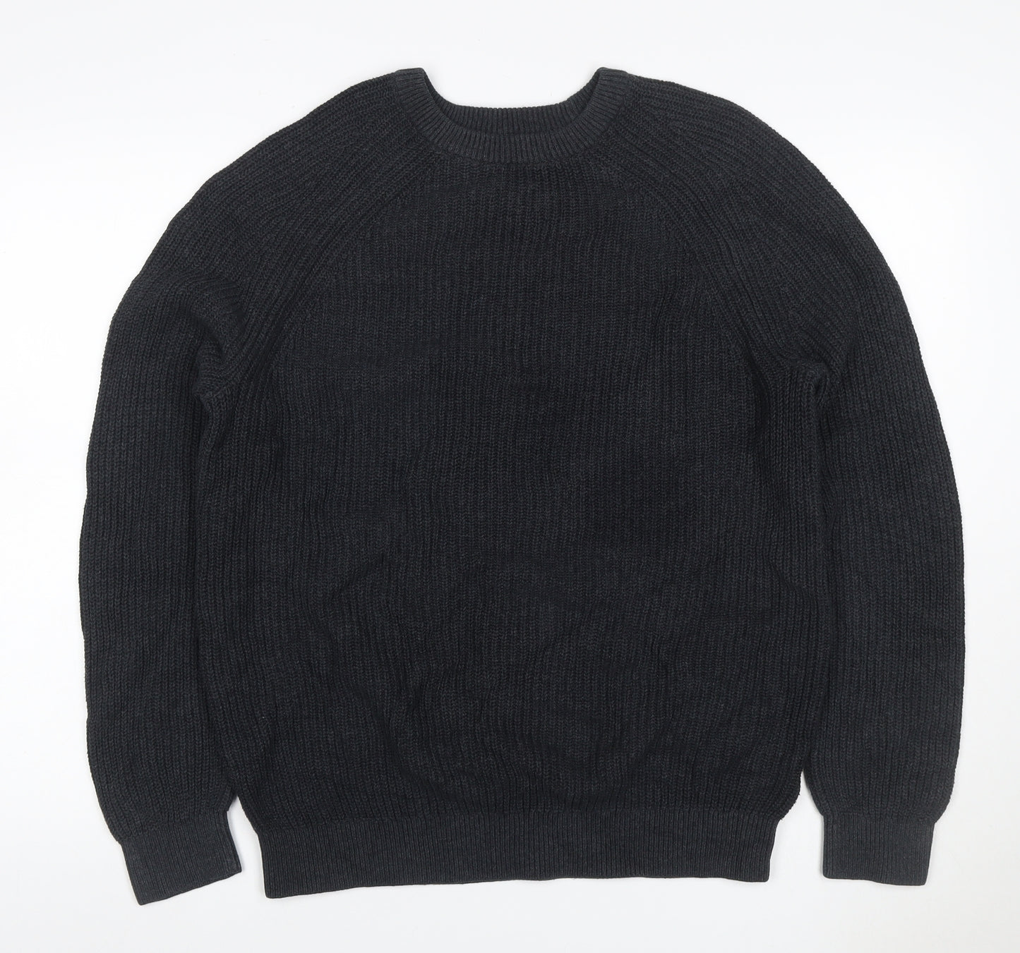 Paul Costelloe Men’s Black L Cable Knit Crew Neck Pullover Jumper