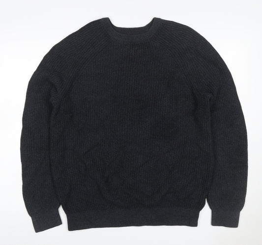 Paul Costelloe Men’s Black L Cable Knit Crew Neck Pullover Jumper