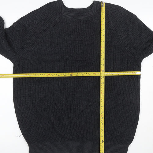 Paul Costelloe Men’s Black L Cable Knit Crew Neck Pullover Jumper