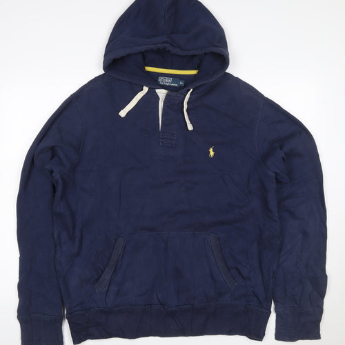 Polo Ralph Lauren Men’s Blue XL Henley Hoodie Embroidered Logo