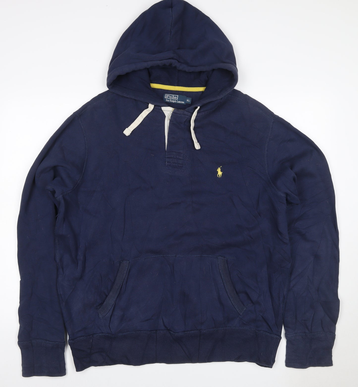 Polo Ralph Lauren Men’s Blue XL Henley Hoodie Embroidered Logo