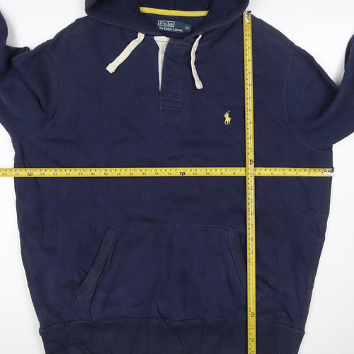 Polo Ralph Lauren Men’s Blue XL Henley Hoodie Embroidered Logo