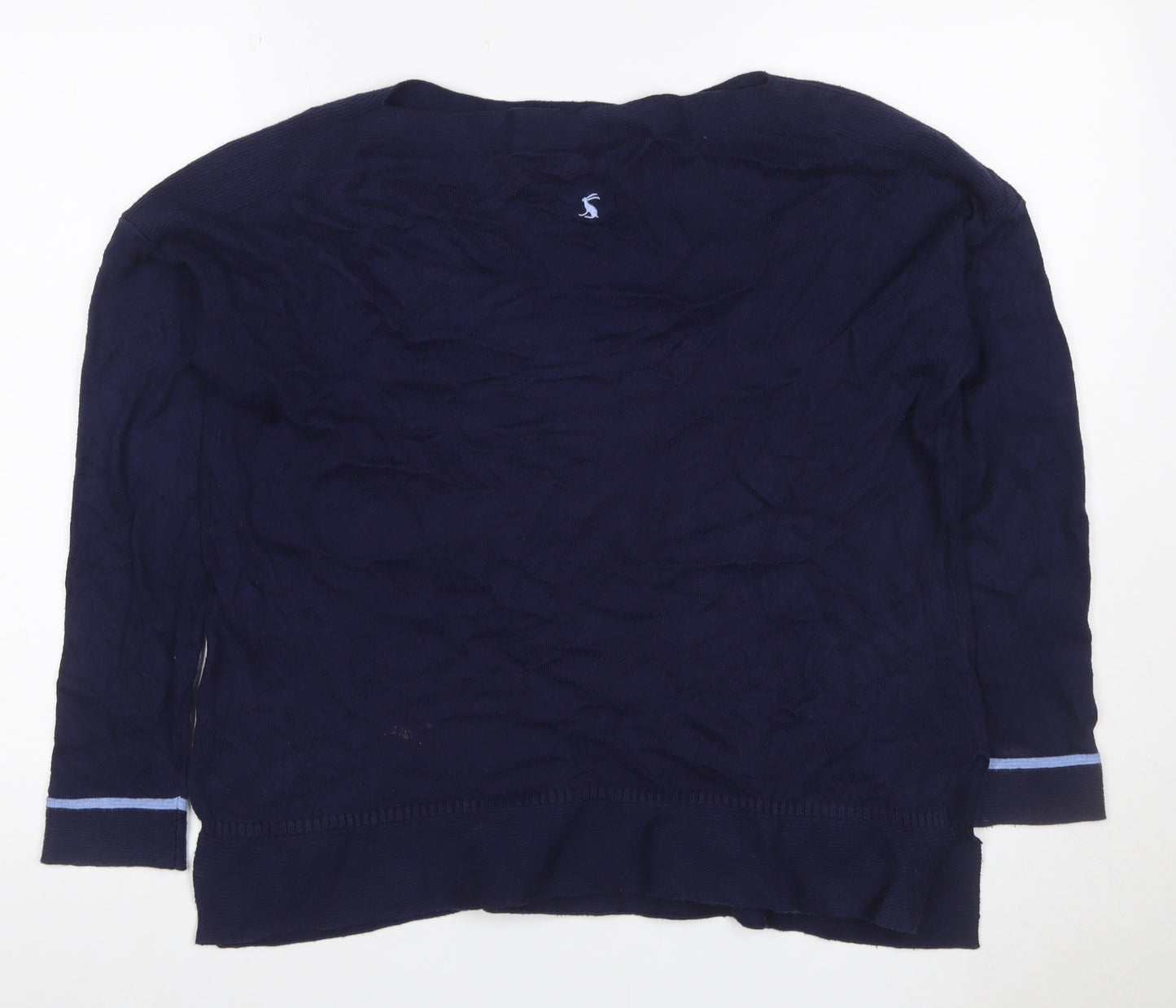 Joules Women Navy UK 12 Cotton Blend Boat Neck Long Sleeve Jumper
