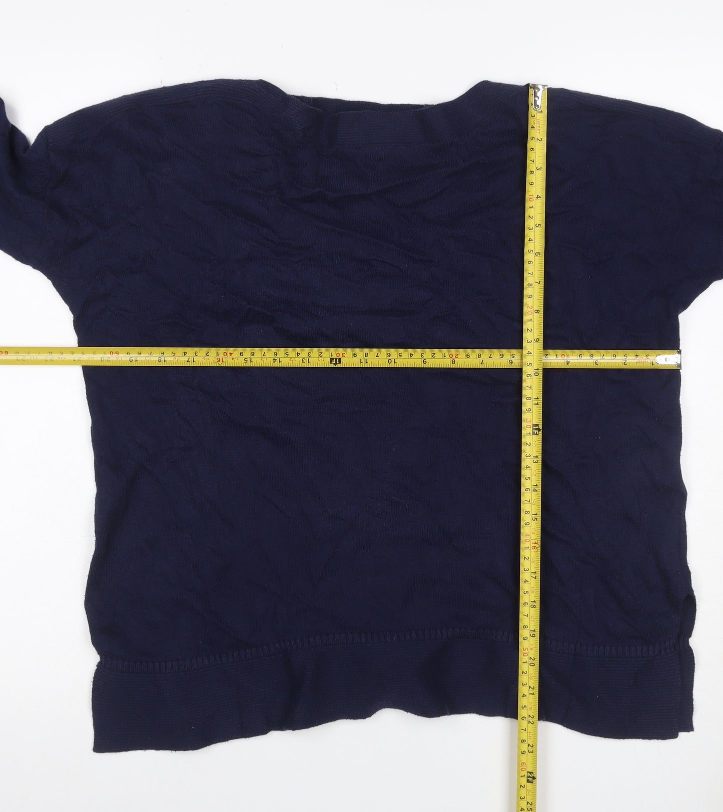 Joules Women Navy UK 12 Cotton Blend Boat Neck Long Sleeve Jumper