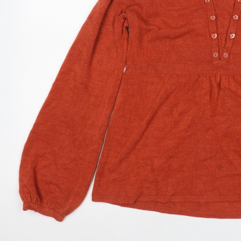 Per Una Women Orange Size 14 Henley Tunic Jumper Long Sleeve