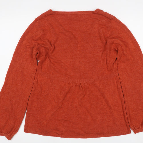 Per Una Women Orange Size 14 Henley Tunic Jumper Long Sleeve