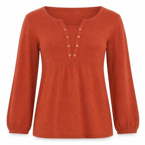 Per Una Women Orange Size 14 Henley Tunic Jumper Long Sleeve