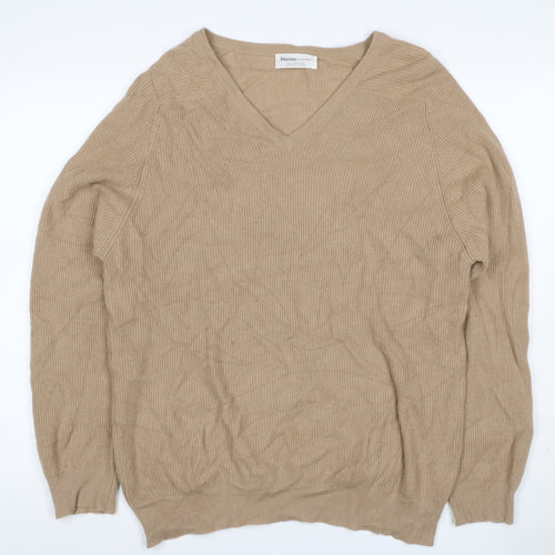 Johnstons Cashmere Women’s Beige M V-Neck Raglan Sleeve Jumper