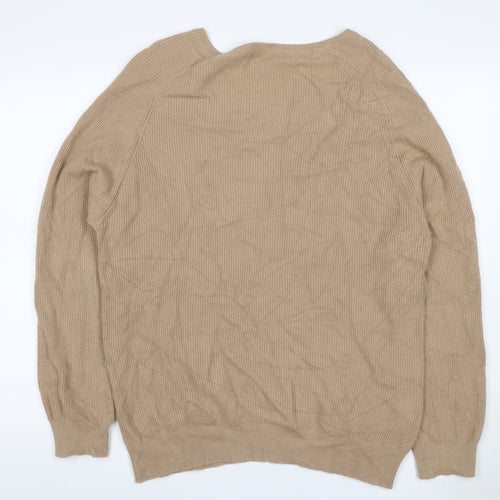 Johnstons Cashmere Women’s Beige M V-Neck Raglan Sleeve Jumper