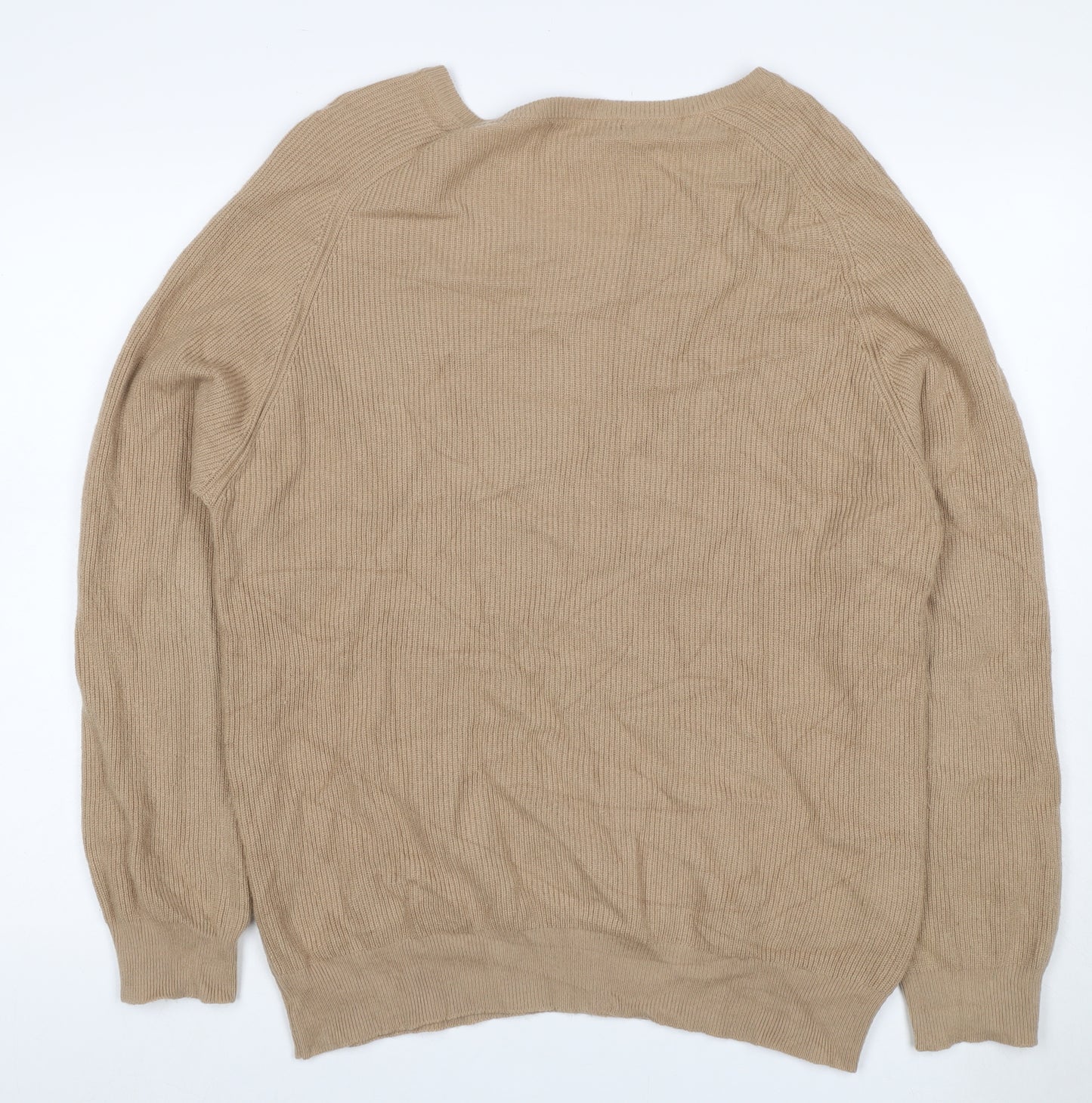 Johnstons Cashmere Women’s Beige M V-Neck Raglan Sleeve Jumper