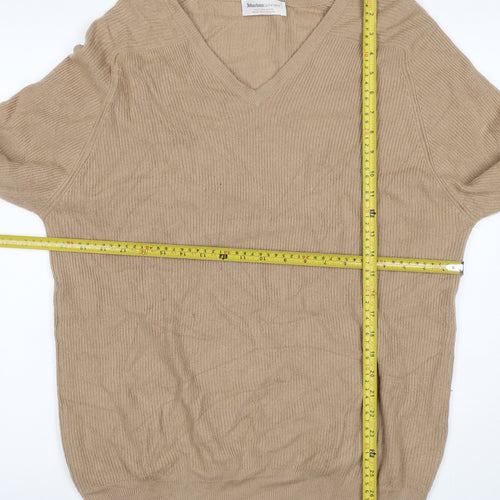 Johnstons Cashmere Women’s Beige M V-Neck Raglan Sleeve Jumper