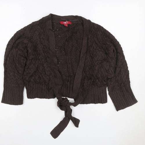Meymoon Women’s Brown UK 14 Cable Knit Tie Wrap Cardigan