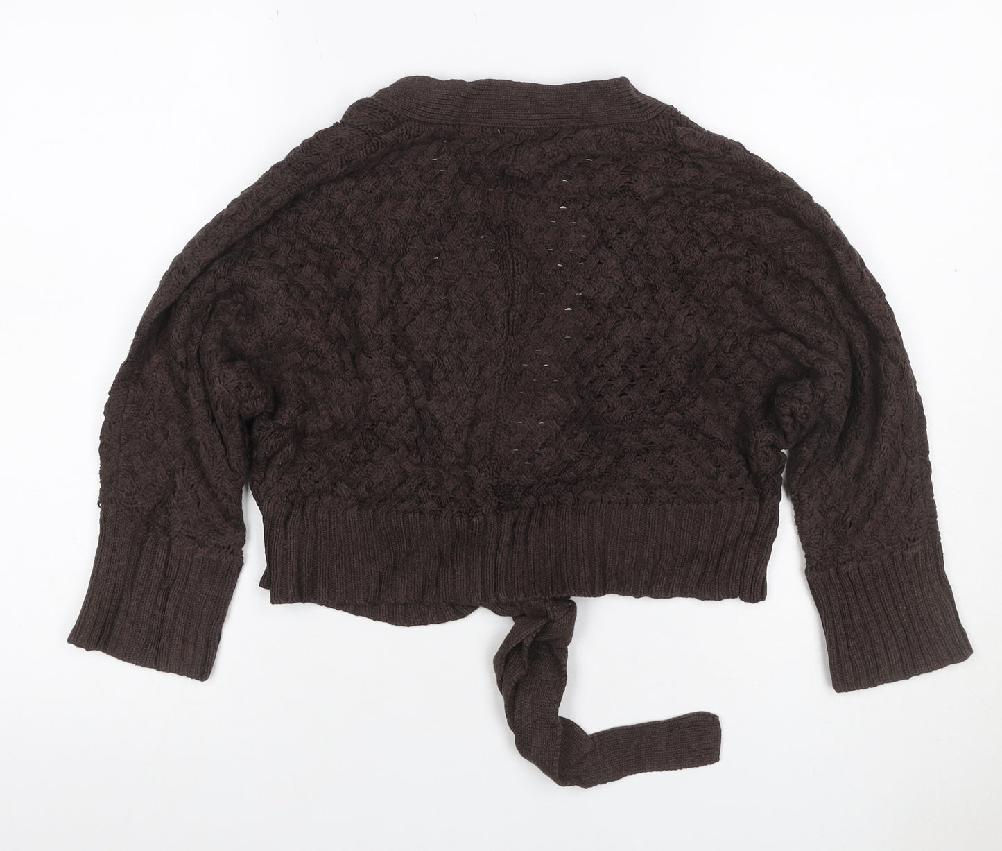 Meymoon Women’s Brown UK 14 Cable Knit Tie Wrap Cardigan