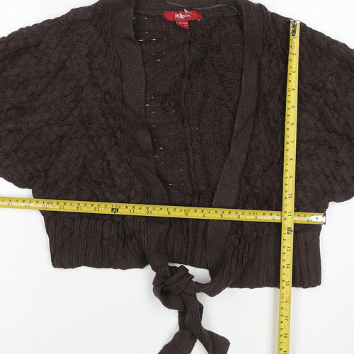 Meymoon Women’s Brown UK 14 Cable Knit Tie Wrap Cardigan
