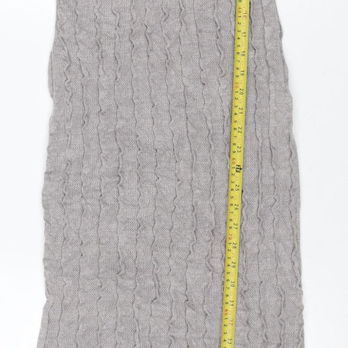 Zara Women Grey S Maxi Knit Striped Sleeveless Stretch Dress