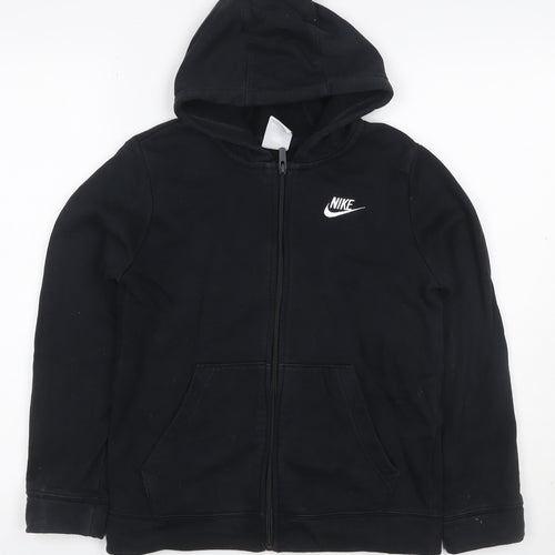 Nike Unisex Kids Black M 137-147cm Full Zip Logo Fleece Hoodie