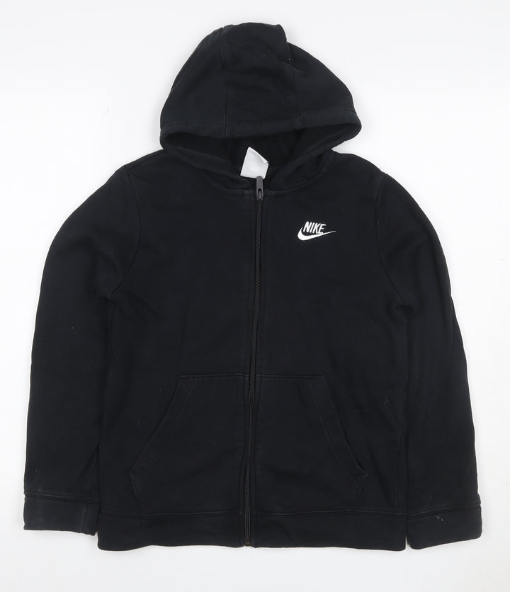 Nike Unisex Kids Black M 137-147cm Full Zip Logo Fleece Hoodie