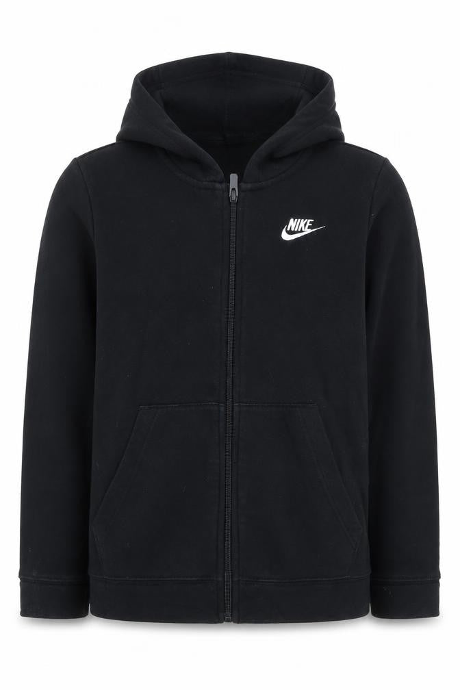 Nike Unisex Kids Black M 137-147cm Full Zip Logo Fleece Hoodie