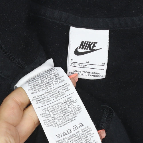 Nike Unisex Kids Black M 137-147cm Full Zip Logo Fleece Hoodie