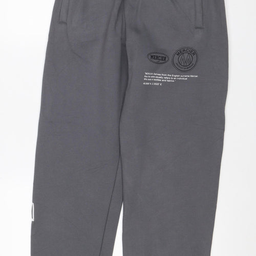 Mercier Men’s Grey S Jogger Sweatpants Cotton Blend Zip Pockets
