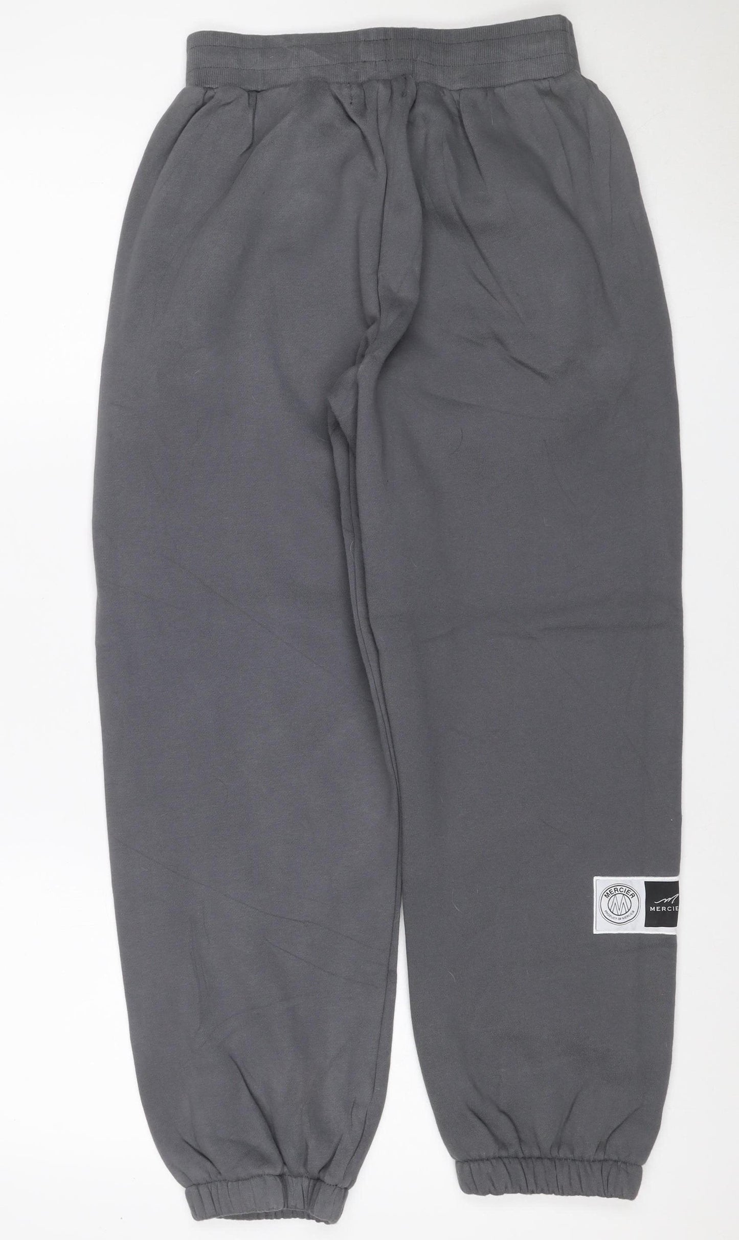 Mercier Men’s Grey S Jogger Sweatpants Cotton Blend Zip Pockets