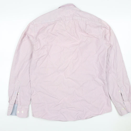 Charles Tyrwhitt Men Pink Stripe Slim Fit Cotton Shirt Size S