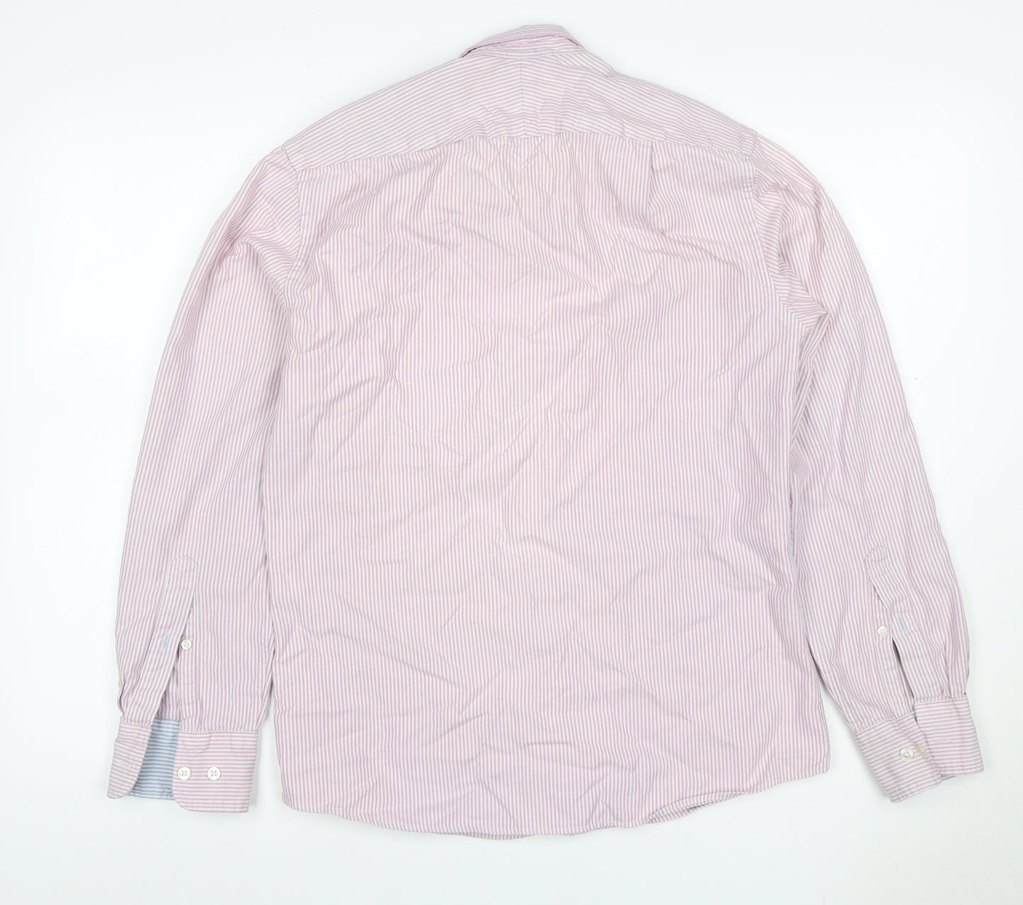 Charles Tyrwhitt Men Pink Stripe Slim Fit Cotton Shirt Size S