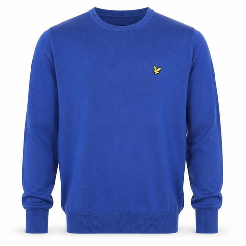 Lyle & Scott Men’s Blue L Cotton Crew Neck Logo Pullover Jumper