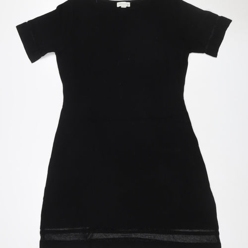 Monsoon Women Black UK 14 Knit Roll Neck Glitter Jumper Dress